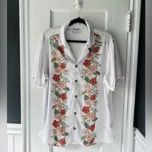 Old Navy White Hawaiian Shirt